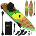 MM Handel  Paddleboard Outsunny 335 cm, sada SUP prkna s kajakovým sedákem, nastavitelným dvojitým pádlem a popruhem na nohy