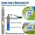 E-CrossStu GmbH​  Ponorné čerpadlo  do studní  hlubinných vrtů, 550 W 230 V/50 Hz, průtok 35 l/min, výška 108 m