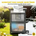 MM Handel  Venkovní kočičí domek , dřevěný kočičí domek, více vchodů, okno, 60 x 60 x 88 cm, izolace, PawHut | bílý