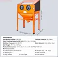 E-CrossStu GmbH​  Pískovací box 227L, 40-120 PSI s SBC200 |oranžová