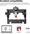 E-CrossStu GmbH​  Mini laserový gravírovací stroj ACMER S1, vysoká přesnost 2500 mW