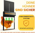 KLIM Technologies Deutschland Automatická dvířka do kurníku solární s bezdrátovým ovládáním - LCD displej, časovač a světelný senzor - Foxproof 26