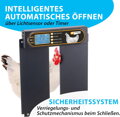 Amzon Dvířka kurníku Ferplast s automatickým otevíráním/zavíráním, programovatelný časovač, hliník se solárním panelem a dobíjecí baterií, 28 x 4 x 38 cm