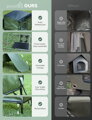E-CrossStu GmbH​  Vyhřívaný domeček pro kočky zvýšený s vyhřívanou podložkou Pecute Outdoor |zelená, Barvy a parametry Zelená