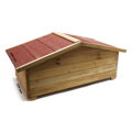 Wiltec Venkovní kočičí dům izolovaný proti povětrnostním vlivům velký WILTE33, 99 x 52 x 42 cm| světlá + červená, Barvy a parametry Materiál dřevo