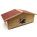 Wiltec Venkovní kočičí dům izolovaný proti povětrnostním vlivům velký WILTE33, 99 x 52 x 42 cm| světlá + červená, Barvy a parametry Materiál dřevo
