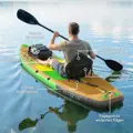 MM Handel  Paddleboard Outsunny 335 cm, sada SUP prkna s kajakovým sedákem, nastavitelným dvojitým pádlem a popruhem na nohy