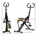 PEPU Rotoped HOMCOM na dřepy, dřepy, výškově nastavitelný, skládací, ocelový, černá+žlutá, 90W x 63D x 124-136Hcm