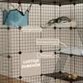 MM Handel  Kočičí klec, 4patrová,s hustým kovovým drátem HutPaw| černý