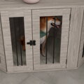 MM Handel  PawHut box na psa, klec, rohové provedení, včetně zámku, 1 polštář na lehátko, 104 x 55 x, Barvy a parametry Materiál dřevo