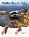 E-CrossStu GmbH​  Elektrický naviják, nosnost 6100 kg, 12V, pro nákladní vozidla se syntetickým lanem Φ9,5 mm x 26 m, bezdrátové a kabelové dálkové ovládání, vodotěsný IP55 pro tažení terénního SUV, jeepu, přívěsu, lodi VEVO355 |černá