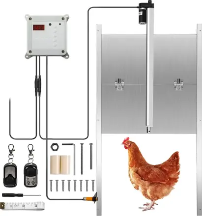 E-CrossStu GmbH​  Automatická dvířka do kurníku z hliníkové slitiny 30 x 30 cm s řízením času světelným senzorem |VEVO 359