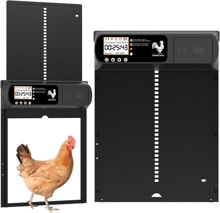 eVatmaster  Automatická dvířka do kurniku světelný senzor, časovač, manuální yoarmyt | černý