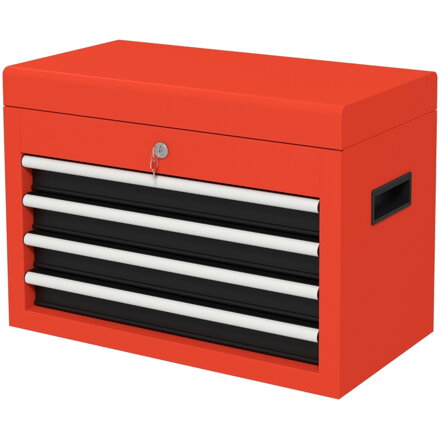 PEPU Skřínka box na nářadí vozík na nářadí, včetně zámku, 2 klíče, 45 cm x 24,5 cm x 32,5 cm