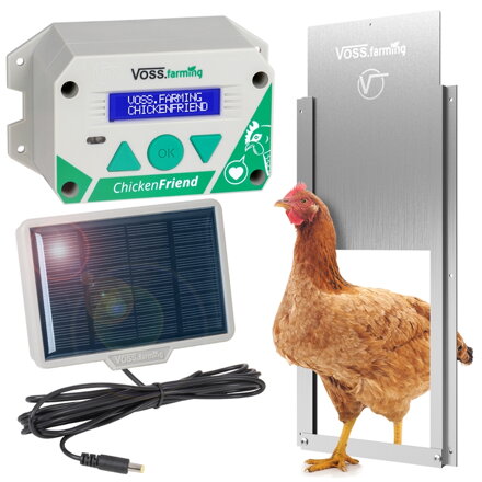 VOSS  Automatická dvířka ke kurníku , dveře 220x330mm , solární panel,  farming "ChickenFriend 561830
