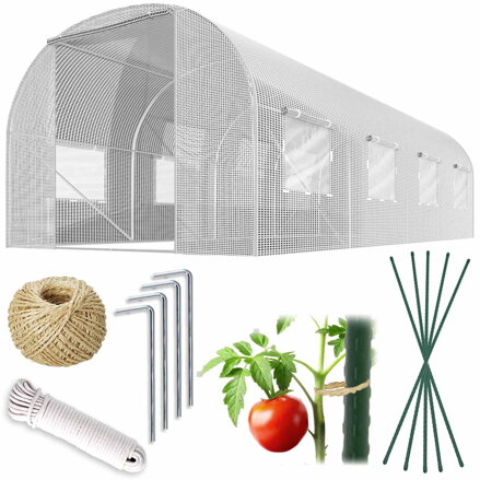 MM Handel  Zahradní skleník 2,5 x 4 m (10 m2) bílý set