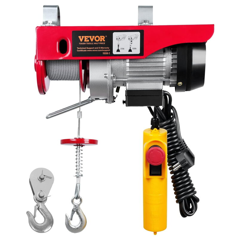 DEGET Elektrický lanový naviják 230V 125/250 KG, Verke V06050, Barvy a parametry Červená