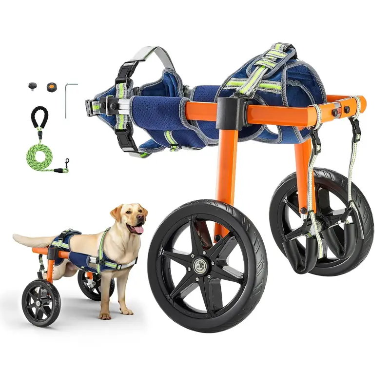 E-CrossStu GmbH​  Invalidní vozík pro psa  zadní nohy  s tlumicími koly, pro zraněné a postižené psy 15,8-21,7 kg, střední | VEVOX25