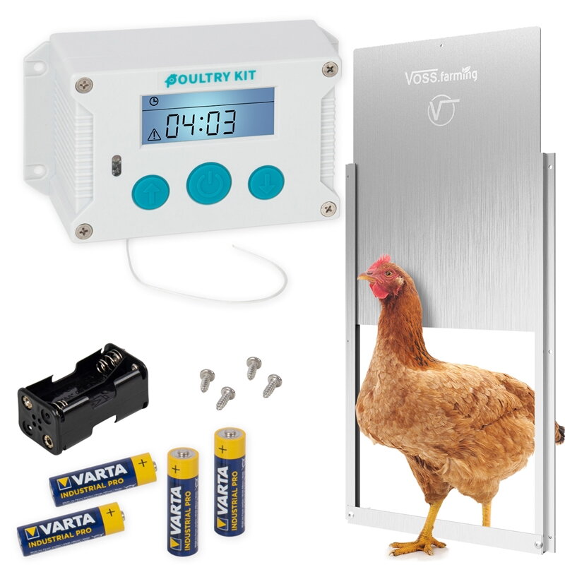 VOSS Automatická dvířka pro kuřata, klapka pro kuřata 300 x 400 mm SADA VOSS.farming   561813