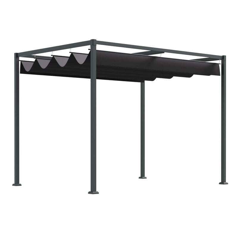 MM Handel  Zahradní pergola 3x2m, zahradní pavilon se střechou, kovový volně stojící zahradní pavilon s nastavitelnou střechou